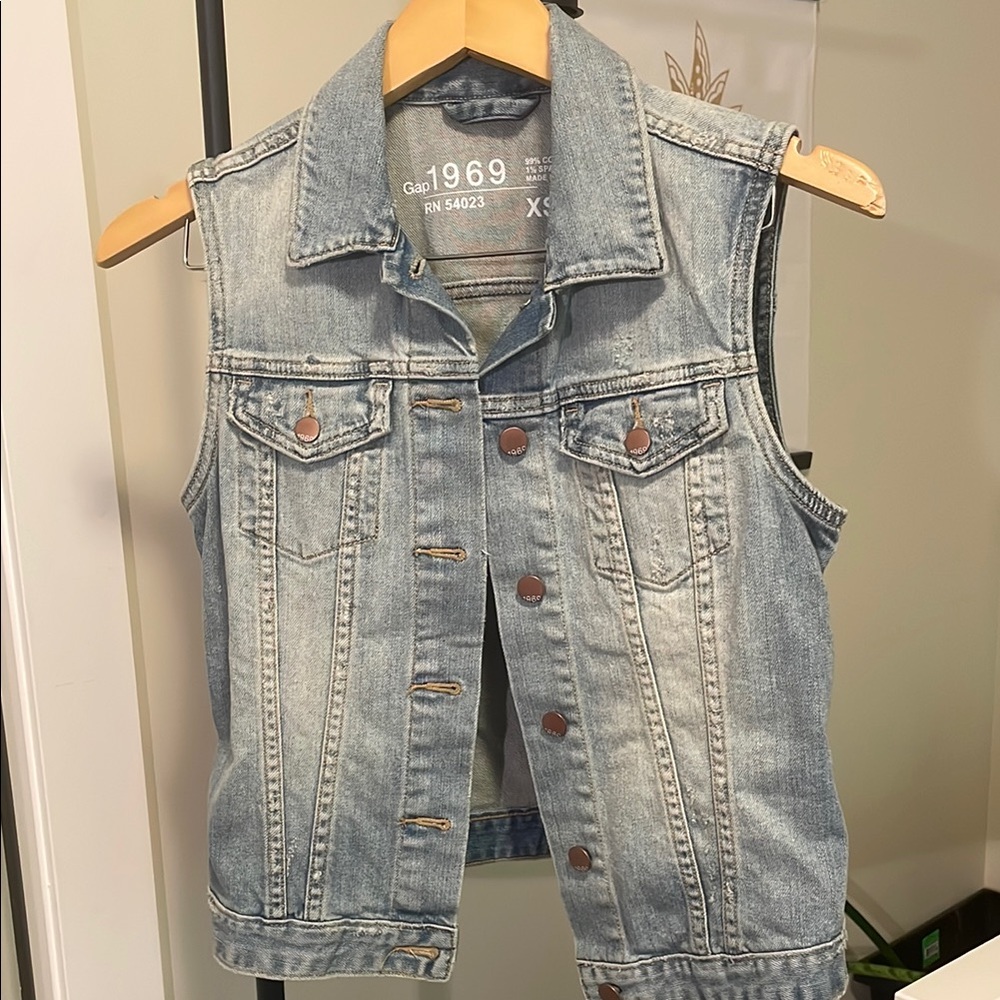 GAP Light Blue Denim Vest